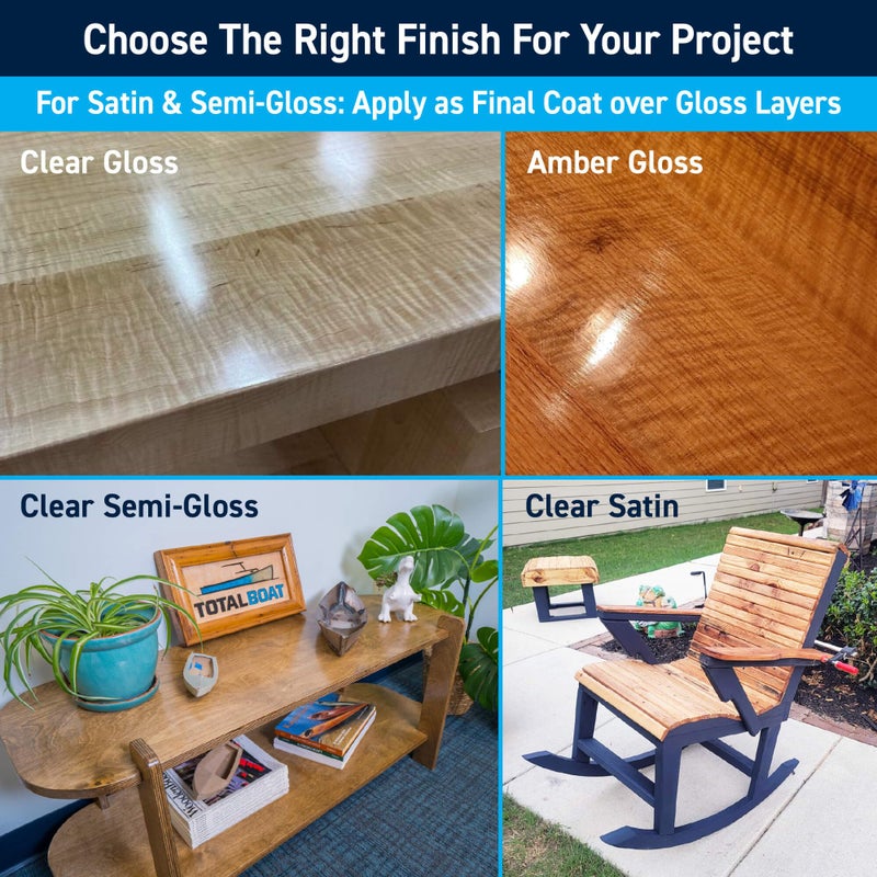 TotalBoat Halcyon Water-Based Marine Varnish | Fast-Drying Polyurethane Wood Finish for Boats, Outdoor Furniture, and Woodworking | Clear Satin, Quart - Image 5